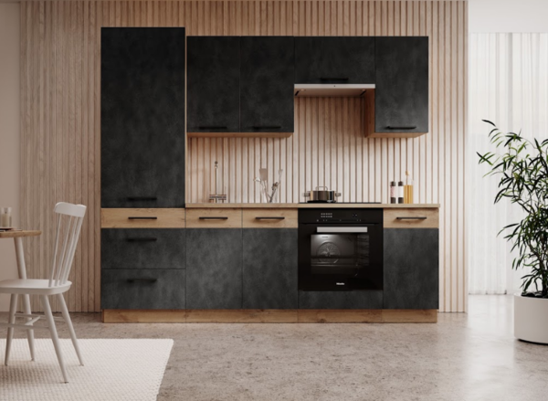 Küchenblock Küchenzeile "Mode 2024" 240cm mit Arbeitsplatte